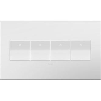 adorne Four-Gang Screwless Wall Plate with Microban (AWP4GWH4)