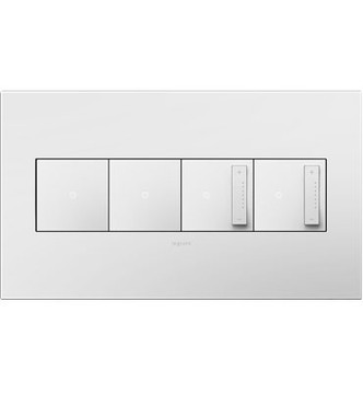 adorne Four-Gang Screwless Wall Plate with Microban (AWP4GWH4)