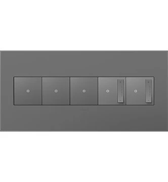 adorne Five-Gang Screwless Wall Plate with Microban (AWP5GMG1)