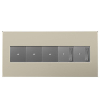 adorne Five-Gang Screwless Wall Plate (AWP5GTM1)