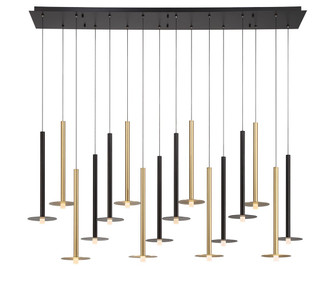 Lib & Co. - 12108-023 - LED Chandelier - Piatto - Matte Black and Brushed Gold