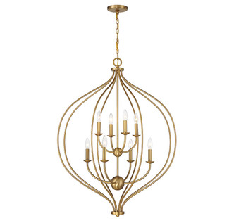 Lighting One E - V6-L7-1299-8-322 - Eight Light Pendant - Orchid - Warm Brass