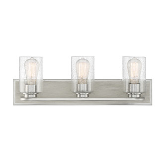 Lighting One E - V6-L8-7609-3-165 - Three Light Bathroom Vanity - Sheppard - Satin Nickel W/ Greywood