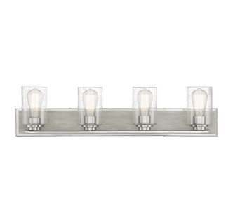 Lighting One E - V6-L8-7609-4-165 - Four Light Bathroom Vanity - Sheppard - Satin Nickel W/ Greywood