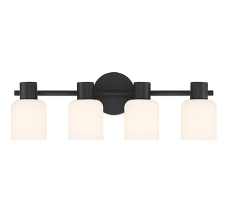 Lighting One E - V6-L8-9022-4-BK - Four Light Bathroom Vanity - Strand - Matte Black