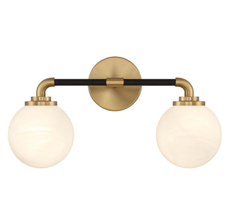 Lighting One E - V6-L8-9604-2-143 - Two Light Bathroom Vanity - Dresden - Matte Black w/ Warm Brass