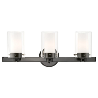 Livex Lighting - 1543-46 - Three Light Vanity - Manhattan - Black Chrome w/ Polished Chromes