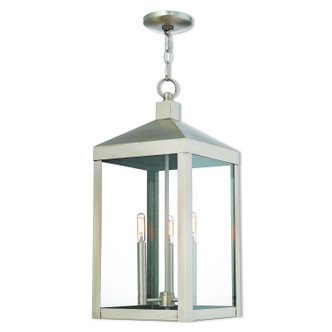 Livex Lighting - 20587-91 - Three Light Outdoor Pendant - Nyack - Brushed Nickel