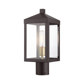 Livex Lighting - 20590-07 - One Light Outdoor Post Top Lantern - Nyack - Bronze w/ Antique Brass Cluster