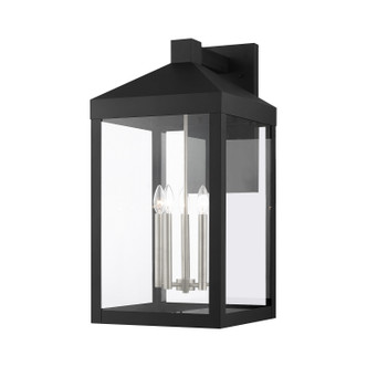 Livex Lighting - 20598-04 - Five Light Outdoor Wall Lantern - Nyack - Black w/ Brushed Nickel Cluster
