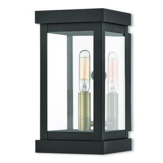 Livex Lighting - 20701-07 - One Light Outdoor Wall Lantern - Hopewell - Bronze w/ Antique Brass Cluster and Polished Chrome Stainless Steel