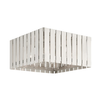 Livex Lighting - 20754-91 - Four Light Outdoor Flush Mount - Greenwich - Brushed Nickel