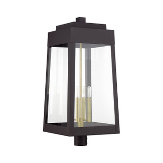 Livex Lighting - 20862-07 - Four Light Outdoor Post Top Lantern - Oslo - Bronze with Antique Brass