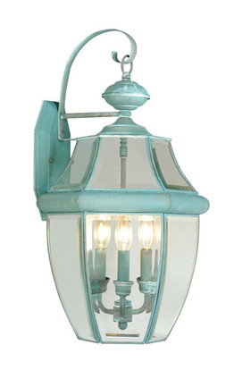 Livex Lighting - 2351-06 - Three Light Outdoor Wall Lantern - Monterey - Verdigris