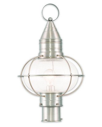 Livex Lighting - 26905-91 - One Light Outdoor Post-Top Lanterm - Newburyport - Brushed Nickel