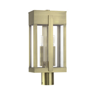 Livex Lighting - 28964-01 - Two Light Outdoor Post Top Lantern - Berksford - Antique Brass