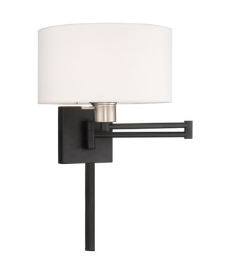 Livex Lighting - 40036-04 - One Light Swing Arm Wall Lamp - Swing Arm Wall Lamps - Black w/ Brushed Nickel