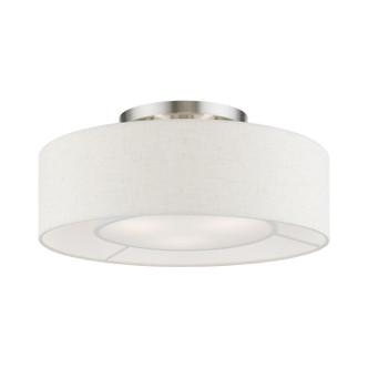 Livex Lighting - 40143-92 - Three Light Semi-Flush Mount - Ellsworth - Brushed Nickel