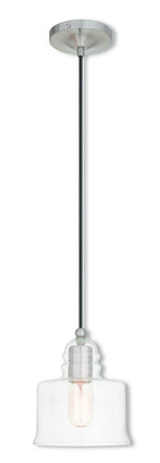 Livex Lighting - 40606-91 - One Light Mini Pendant - Hand Blown Art Glass Mini Pendants - Brushed Nickel