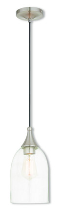 Livex Lighting - 40608-91 - One Light Mini Pendant - Hand Blown Art Glass Mini Pendants - Brushed Nickel