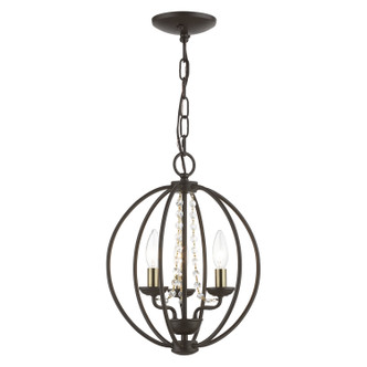 Livex Lighting - 40913-07 - Three Light Convertible Mini Chandelier/ Semi-Flush - Arabella - Bronze w/Antique Brass Finish Candles