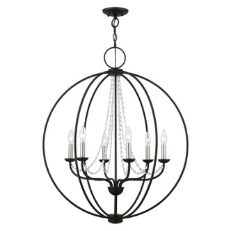 Livex Lighting - 40916-04 - Six Light Chandelier - Arabella - Black w/Brushed Nickel Finish Candles