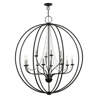 Livex Lighting - 40919-04 - 12 Light Foyer Chandelier - Arabella - Black w/Brushed Nickel Finish Candles