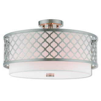 Livex Lighting - 41109-91 - Three Light Ceiling Mount - Arabesque - Brushed Nickel