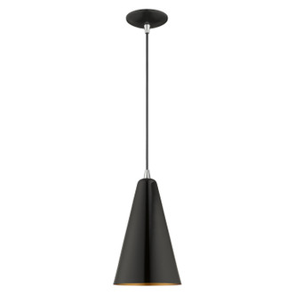 Livex Lighting - 41175-68 - One Light Mini Pendant - Dulce - Shiny Black w/ Polished Chromes