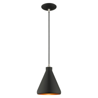 Livex Lighting - 41177-04 - One Light Mini Pendant - Geneva - Black w/ Brushed Nickels