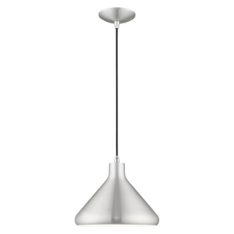 Livex Lighting - 41178-66 - One Light Mini Pendant - Geneva - Brushed Aluminum w/ Polished Chromes