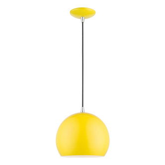 Livex Lighting - 41181-82 - One Light Pendant - Piedmont - Shiny Yellow w/Polished Chrome