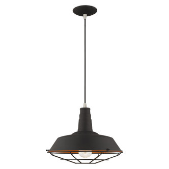 Livex Lighting - 41184-04 - One Light Mini Pendant - Metal Shade Mini Pendants - Black w/ Brushed Nickels