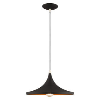 Livex Lighting - 41187-04 - One Light Mini Pendant - Waldorf - Black w/ Brushed Nickels