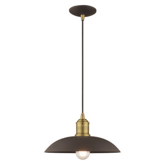Livex Lighting - 41193-07 - One Light Mini Pendant - Metal Shade Mini Pendants - Bronze w/ Antique Brasss