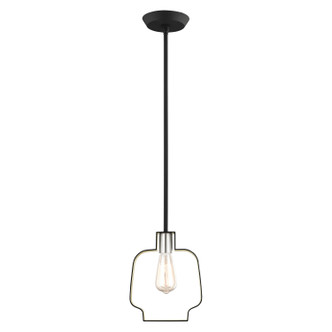 Livex Lighting - 45511-04 - One Light Pendant - Meadowbrook - Black w/ Brushed Nickels