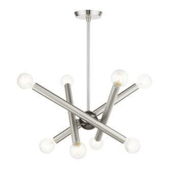 Livex Lighting - 45584-91 - Eight Light Chandelier - Stafford - Brushed Nickel w/ Black Chromes