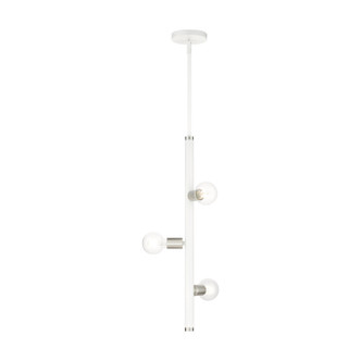 Livex Lighting - 45863-03 - Three Light Pendant - Bannister - White w/ Brushed Nickels