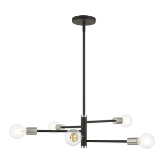 Livex Lighting - 45865-04 - Five Light Chandelier - Bannister - Black w/ Brushed Nickels