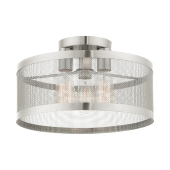 Livex Lighting - 46218-91 - Three Light Semi Flush Mount - Industro - Brushed Nickel