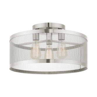 Livex Lighting - 46219-91 - Three Light Semi Flush Mount - Industro - Brushed Nickel