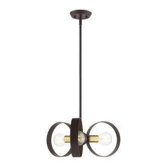Livex Lighting - 46423-07 - Three Light Chandelier - Modesto - Bronze w/ Satin Brasss