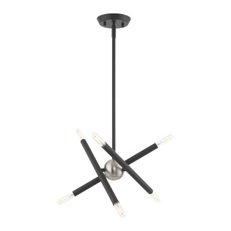 Livex Lighting - 46773-76 - Six Light Chandelier - Soho - Scandinavian Gray w/ Brushed Nickels