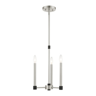 Livex Lighting - 46883-91 - Three Light Chandelier - Karlstad - Brushed Nickel w/ Blacks
