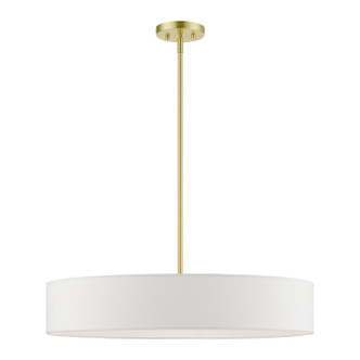 Livex Lighting - 46925-12 - Five Light Pendant - Venlo - Satin Brass w/Shiny White