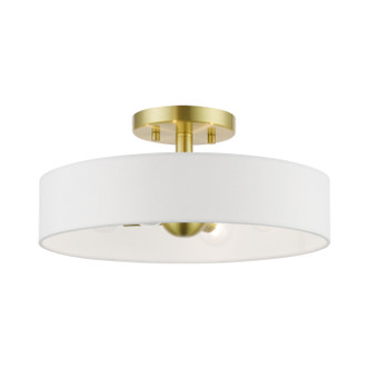 Livex Lighting - 46927-12 - Four Light Semi-Flush Mount - Venlo - Satin Brass w/Shiny White