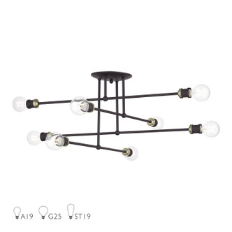 Delacroix Eight Light Semi-Flush Mount (47179-07)