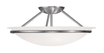 Livex Lighting - 4824-91 - Three Light Ceiling Mount - Newburgh - Brushed Nickel