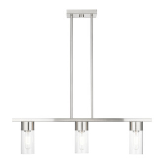 Livex Lighting - 48763-91 - Three Light Linear Chandelier - Carson - Brushed Nickel