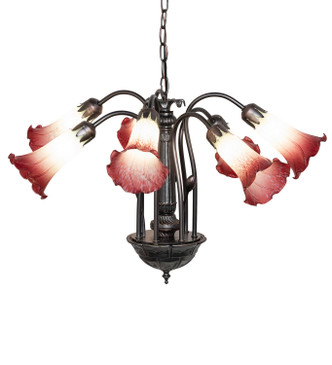 Meyda Tiffany - 185085 - Seven Light Chandelier - Seafoam/Cranberry - Mahogany Bronze
